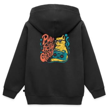 Parfaitement groovy - Sweat Premium à capuche zippé enfant bio - noir - Dos - AI Model Kid Male (0cm)