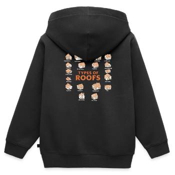 Types Of Roofs Roof Architecture Styles - Kids Premium Organic Zip-up Hoodie - black - Back - AI Model Kid Male (0cm)