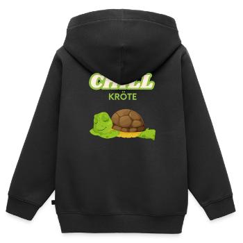 Chill crapaud pour refroidisseur - Sweat Premium à capuche zippé enfant bio - noir - Dos - AI Model Kid Male (0cm)