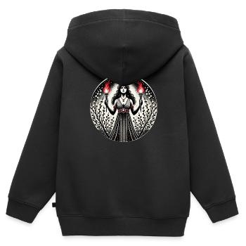 Déesse Hécate - Sweat Premium à capuche zippé enfant bio - noir - Dos - AI Model Kid Male (0cm)