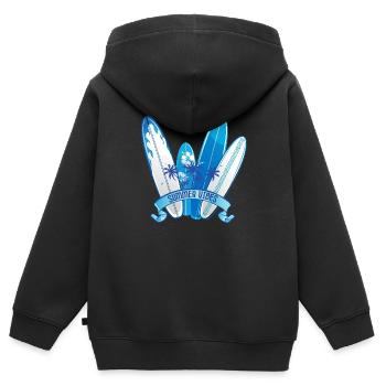 Sommer-Vibes 3 - Kinder Premium Organic Zip Hoodie - Schwarz - Hinten - AI Model Kid Male (0cm)