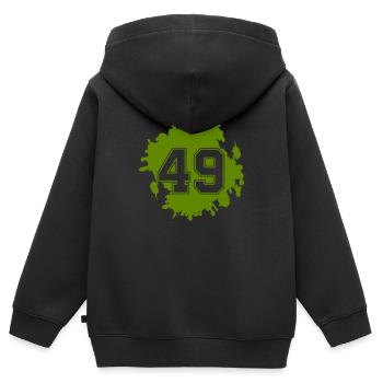 klecks 49 - Kinder Premium Organic Zip Hoodie - Schwarz - Hinten - AI Model Kid Male (0cm)