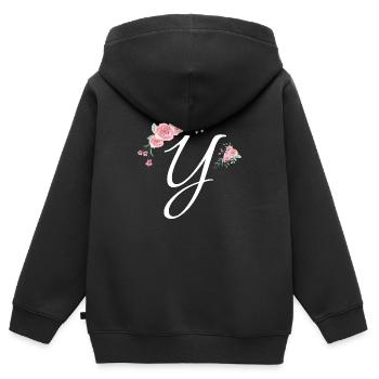 Brief und Blumen - Kinder Premium Organic Zip Hoodie - Schwarz - Hinten - AI Model Kid Male (0cm)