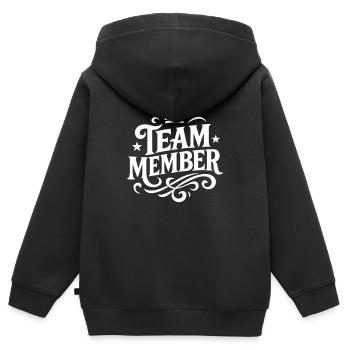 Team Member Group - Kids Premium Organic Zip-up Hoodie - black - Back - AI Model Kid Male (0cm)