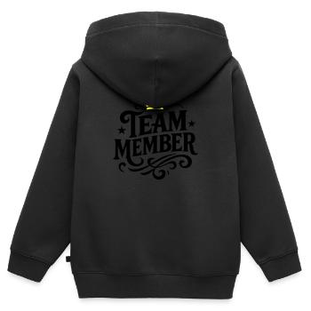 Team Member Group - Kids Premium Organic Zip-up Hoodie - black - Back - AI Model Kid Male (0cm)