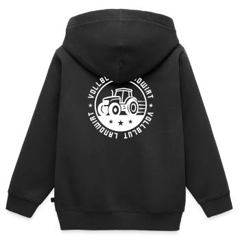 Fermier pur-sang - Sweat Premium à capuche zippé enfant bio - noir - Dos - AI Model Kid Male (0cm)
