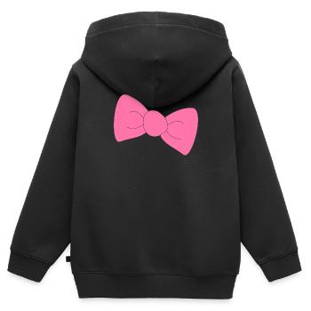 pinke Anzug Fliege - Kinder Premium Organic Zip Hoodie - Schwarz - Hinten - AI Model Kid Male (0cm)