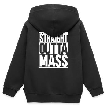 Massachusetts - Kinder Premium Organic Zip Hoodie - Schwarz - Hinten - AI Model Kid Male (0cm)