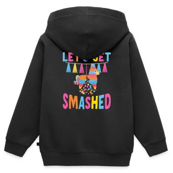 Faisons smashed Pinata - Sweat Premium à capuche zippé enfant bio - noir - Dos - AI Model Kid Male (0cm)