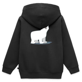 Süß Cartoon-Eisbär von Cheerful Madness!! - Kinder Premium Organic Zip Hoodie - Schwarz - Hinten - AI Model Kid Male (0cm)