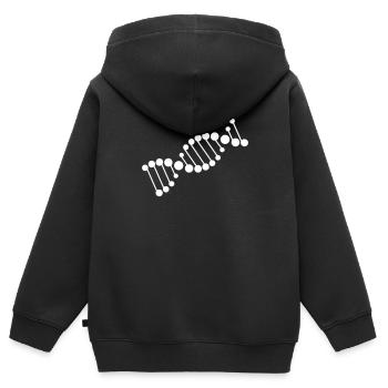 DNA Strang Symbol Chromosom - Kinder Premium Organic Zip Hoodie - Schwarz - Hinten - AI Model Kid Male (0cm)