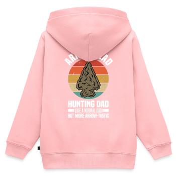 Chasse à la pointe de flèche - Sweat Premium à capuche zippé enfant bio - rose - Dos - AI Model Kid Female (0cm)