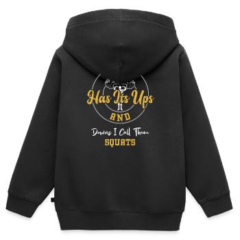 La vie a ses hauts et ses bas... - Sweat Premium à capuche zippé enfant bio - noir - Dos - AI Model Kid Male (0cm)