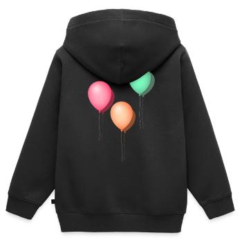 Ballons pastel - Sweat Premium à capuche zippé enfant bio - noir - Dos - AI Model Kid Male (0cm)