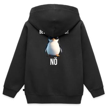 Before you ask No funny design cute penguin - Kids Premium Organic Zip-up Hoodie - black - Back - AI Model Kid Male (0cm)