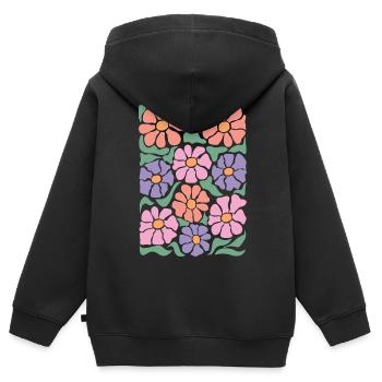 Boho Flora Blumen - Kinder Premium Organic Zip Hoodie - Schwarz - Hinten - AI Model Kid Male (0cm)