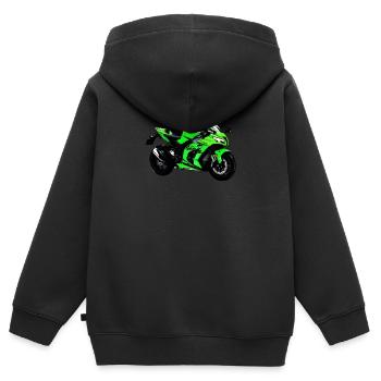 Moto Ninja ZX10RR vélo machine super athlète - Sweat Premium à capuche zippé enfant bio - noir - Dos - AI Model Kid Male (0cm)