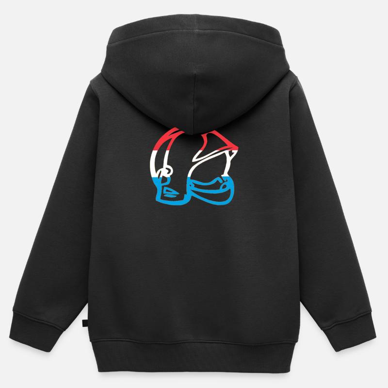 Casque de pompier Luxembourg - Sweat Premium à capuche zippé enfant bio - noir