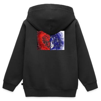 Chaos vs Harmonie I - Kinder Premium Organic Zip Hoodie - Schwarz - Hinten - AI Model Kid Male (0cm)