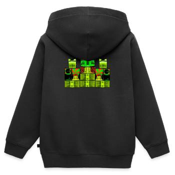 Système de son Mehrcore23 - Sweat Premium à capuche zippé enfant bio - noir - Dos - AI Model Kid Male (0cm)