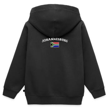 Johannesburg Südafrika Südafrikanische Flagge - Kinder Premium Organic Zip Hoodie - Schwarz - Hinten - AI Model Kid Male (0cm)