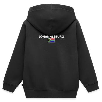 Johannesburg Südafrika Südafrikanische Flagge - Kinder Premium Organic Zip Hoodie - Schwarz - Hinten - AI Model Kid Male (0cm)