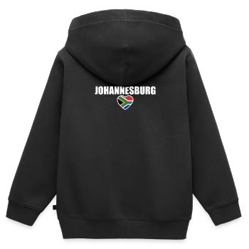 Johannesburg Südafrika Südafrikanische Flagge - Kinder Premium Organic Zip Hoodie - Schwarz - Hinten - AI Model Kid Male (0cm)