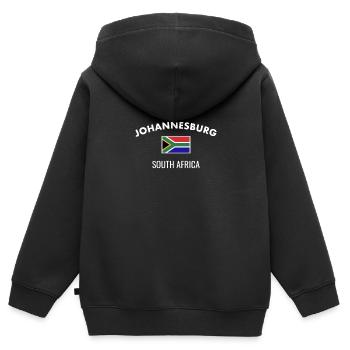 Johannesburg Südafrika Südafrikanische Flagge - Kinder Premium Organic Zip Hoodie - Schwarz - Hinten - AI Model Kid Male (0cm)