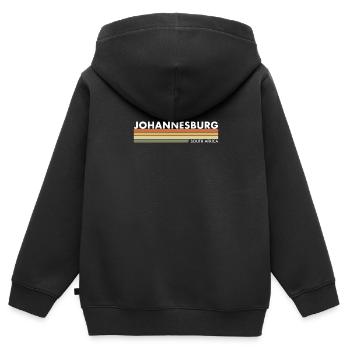 Johannesburg Südafrika Retro Südafrikaner - Kinder Premium Organic Zip Hoodie - Schwarz - Hinten - AI Model Kid Male (0cm)