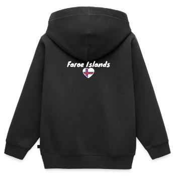 Îles Féroé Îles Féroé Drapeau des Îles Féroé - Sweat Premium à capuche zippé enfant bio - noir - Dos - AI Model Kid Male (0cm)