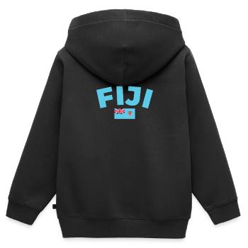 Fidji Fidji Drapeau fidjien Fidji - Sweat Premium à capuche zippé enfant bio - noir - Dos - AI Model Kid Male (0cm)