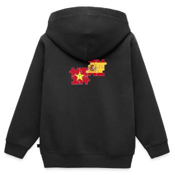 Vietnam Spanien Flagge Spanier Vietnamese - Kinder Premium Organic Zip Hoodie - Schwarz - Hinten - AI Model Kid Male (0cm)