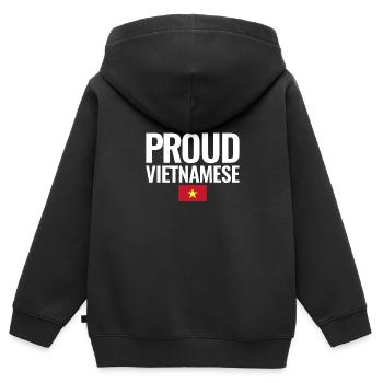 Proud Vietnamese Vietnam Vietnamesische Flagge - Kinder Premium Organic Zip Hoodie - Schwarz - Hinten - AI Model Kid Male (0cm)