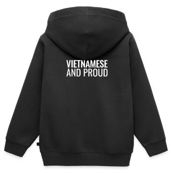 Vietnamese And Proud Vietnam Vietnamesische - Kinder Premium Organic Zip Hoodie - Schwarz - Hinten - AI Model Kid Male (0cm)