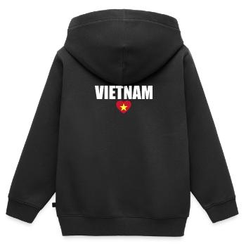 Vietnam Vietnamesische Flagge Vietnamese - Kinder Premium Organic Zip Hoodie - Schwarz - Hinten - AI Model Kid Male (0cm)