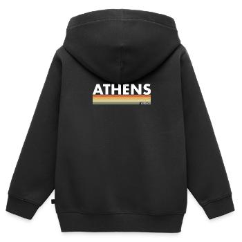 Athènes Grèce Grec Grec - Sweat Premium à capuche zippé enfant bio - noir - Dos - AI Model Kid Male (0cm)
