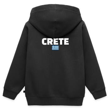 Crète Grèce Drapeau grec Grec - Sweat Premium à capuche zippé enfant bio - noir - Dos - AI Model Kid Male (0cm)
