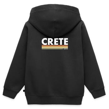 Crète Grèce Grec - Sweat Premium à capuche zippé enfant bio - noir - Dos - AI Model Kid Male (0cm)