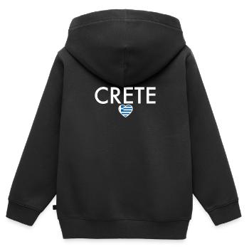 Crète Grèce Drapeau grec Grec - Sweat Premium à capuche zippé enfant bio - noir - Dos - AI Model Kid Male (0cm)