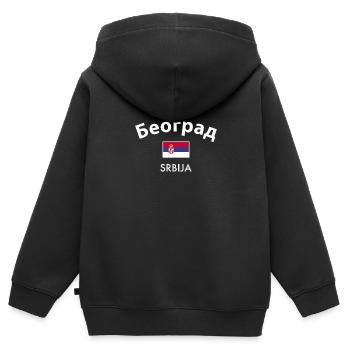 Belgrade Belgrade Serbie Serbie Drapeau - Sweat Premium à capuche zippé enfant bio - noir - Dos - AI Model Kid Male (0cm)