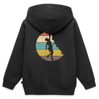 Klettern Climbing Bergsteigen Kletterwand - Kinder Premium Organic Zip Hoodie - Schwarz - Hinten - AI Model Kid Male (0cm)