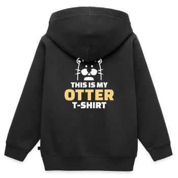 Otter - Kinder Premium Organic Zip Hoodie - Schwarz - Hinten - AI Model Kid Male (0cm)