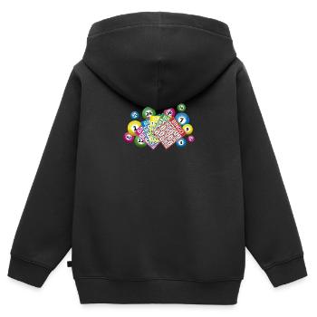 Bingo lottery balls and bingo cards - Kinder Premium Organic Zip Hoodie - Schwarz - Hinten - AI Model Kid Male (0cm)