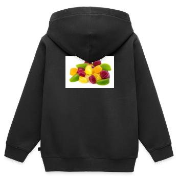 Gummibärchen. Bonbon. gummy bear. - Kinder Premium Organic Zip Hoodie - Schwarz - Hinten - AI Model Kid Male (0cm)