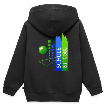 Schule ist cool - Kinder Premium Organic Zip Hoodie - Schwarz - Hinten - AI Model Kid Male (0cm)