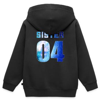 Sister 04 Galaxy Style BFF - Kinder Premium Organic Zip Hoodie - Schwarz - Hinten - AI Model Kid Male (0cm)