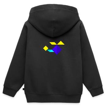Helicopter - Tangram - Kids Premium Organic Zip-up Hoodie - black - Back - AI Model Kid Male (0cm)