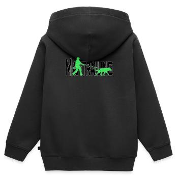 Mantrailing Schwarz/grün - Kinder Premium Organic Zip Hoodie - Schwarz - Hinten - AI Model Kid Male (0cm)