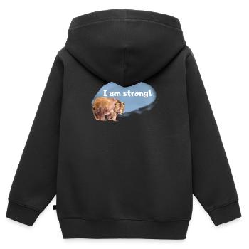 Bär Affirmation für Kinder und Tierliebhaber - Kinder Premium Organic Zip Hoodie - Schwarz - Hinten - AI Model Kid Male (0cm)