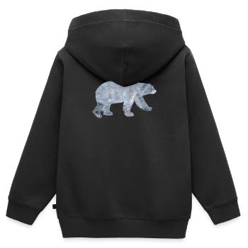 Eisbär Polarbär - Kinder Premium Organic Zip Hoodie - Schwarz - Hinten - AI Model Kid Male (0cm)